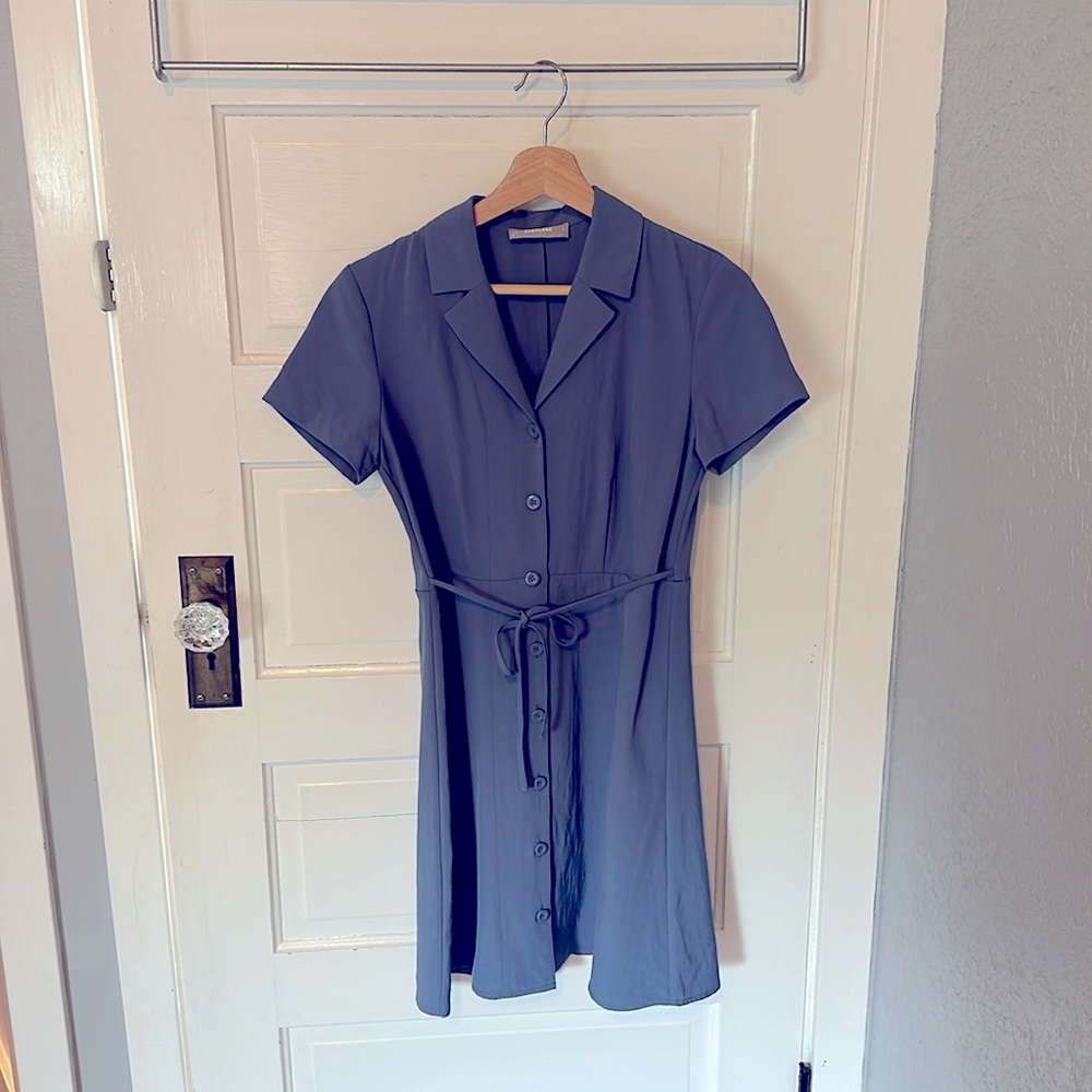 Everlane blue button up dress